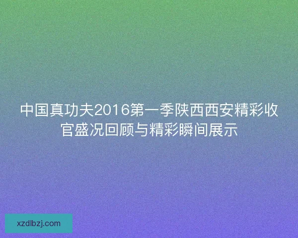 中国真功夫2016第一季陕西西安精彩收官盛况回顾与精彩瞬间展示